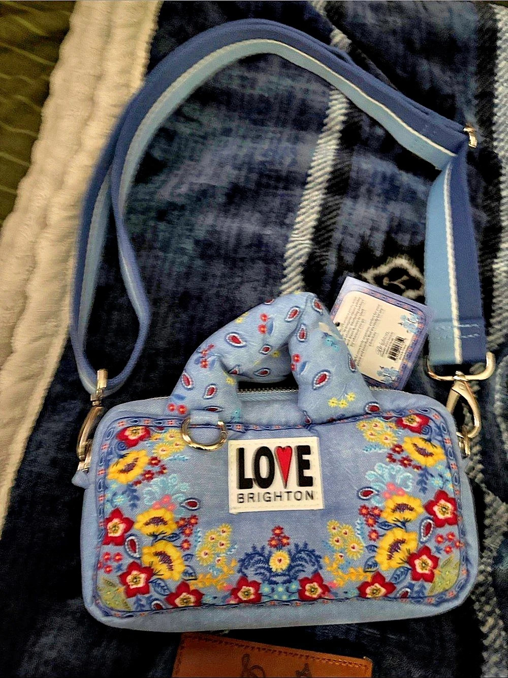 Love Brighton Bandana Love Floral Crossbody Bag in Blue